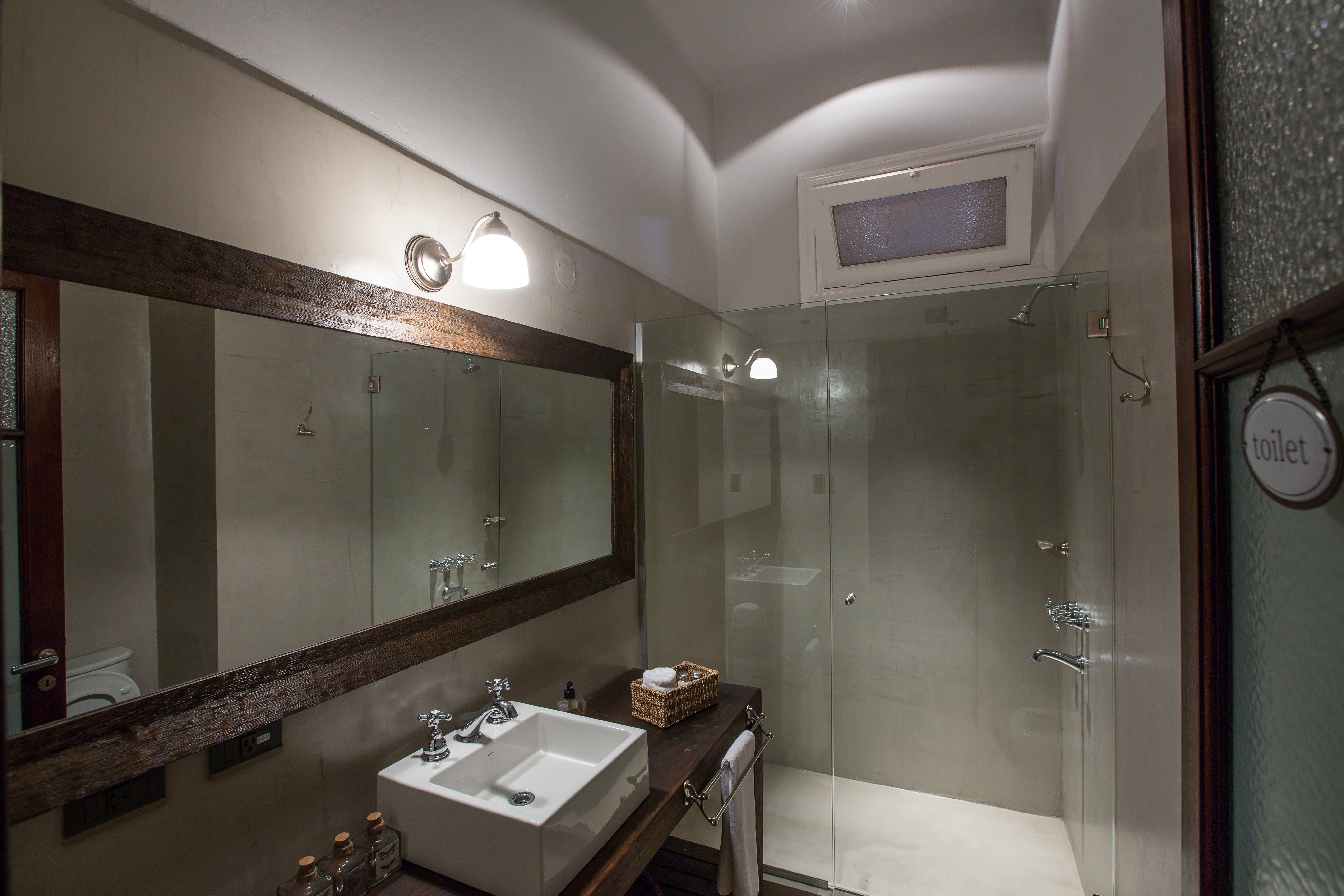 Modern bathroom with glass shower